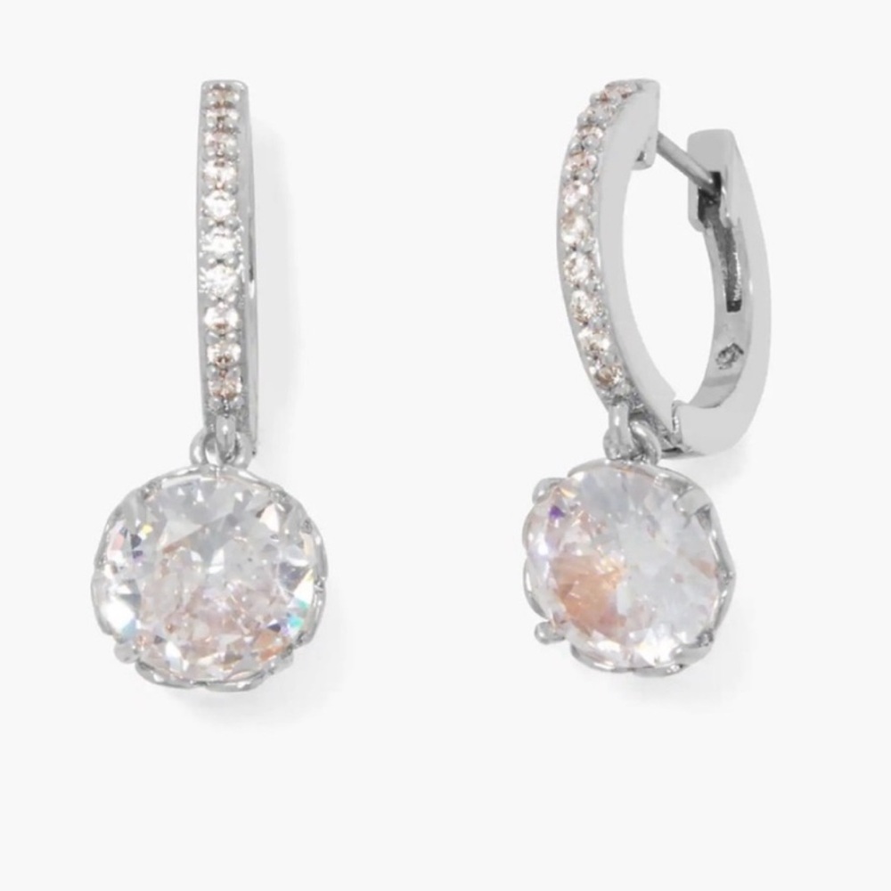 Kate Spade “That sparkle” Silver Pave Huggie Earrings